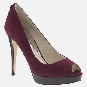 MICHAEL Michael Kors Burgundy Peep-Toe Heels